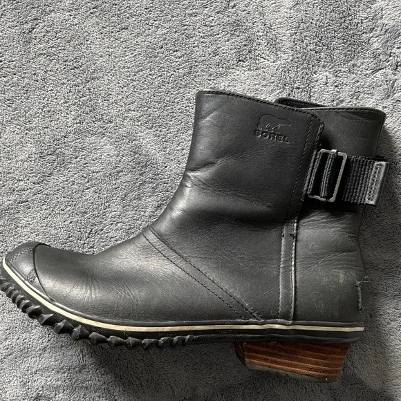 Sorel Black Leather slimboot boots 8.5 - Picture 5 of 11